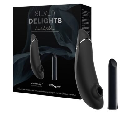 Набір секс іграшок Womanizer&We-Vibe Silver Delights Collection чорний із сріблястими вставками