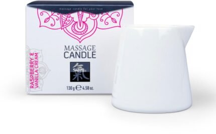 Свічка для масажу SHIATSU Малина і Ванільний Крем, 130 гр
