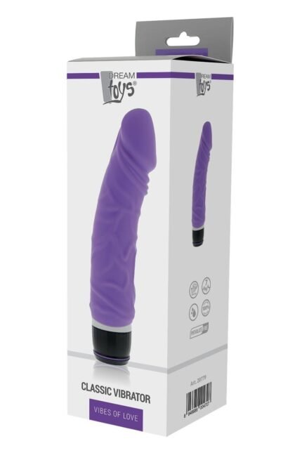 Класичний вібромасажер реалістичний на батарейках DreamToys VIBES OF LOVE, фіолетовий
