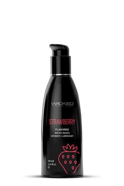 Лубрикант їстівний Wicked Strawberry Flavored зі смаком полуниці, 60 мл